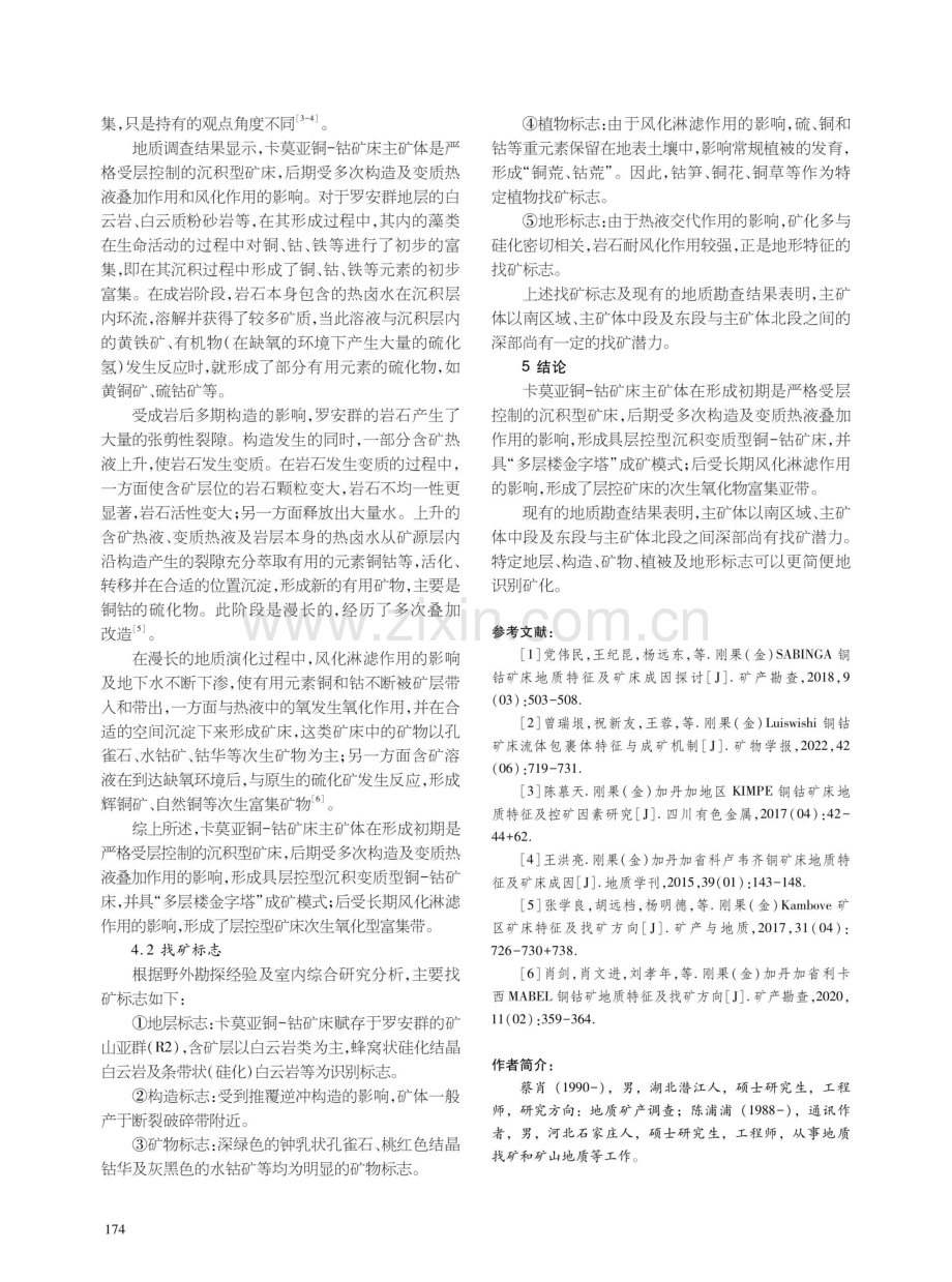 刚果（金）上加丹加省卡莫亚铜-钴矿主矿体地质特征及找矿方向.pdf_第3页