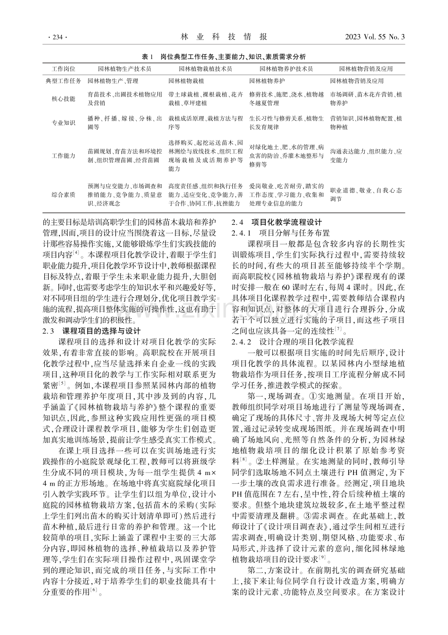 高职《园林植物栽培与养护》课程项目化教学模式实践研究.pdf_第2页