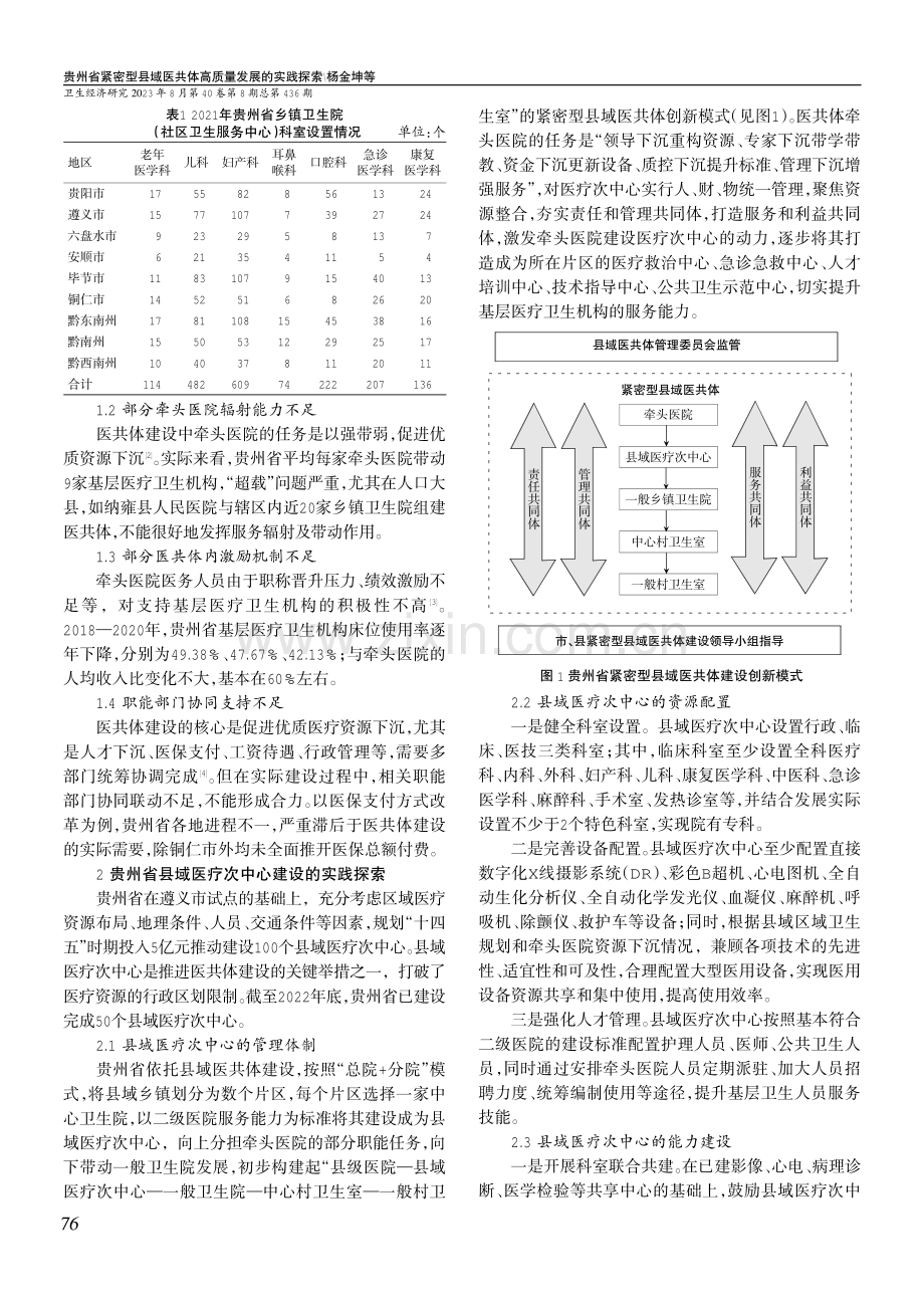 贵州省紧密型县域医共体高质量发展的实践探索——以县域医疗次中心建设为抓手.pdf_第2页