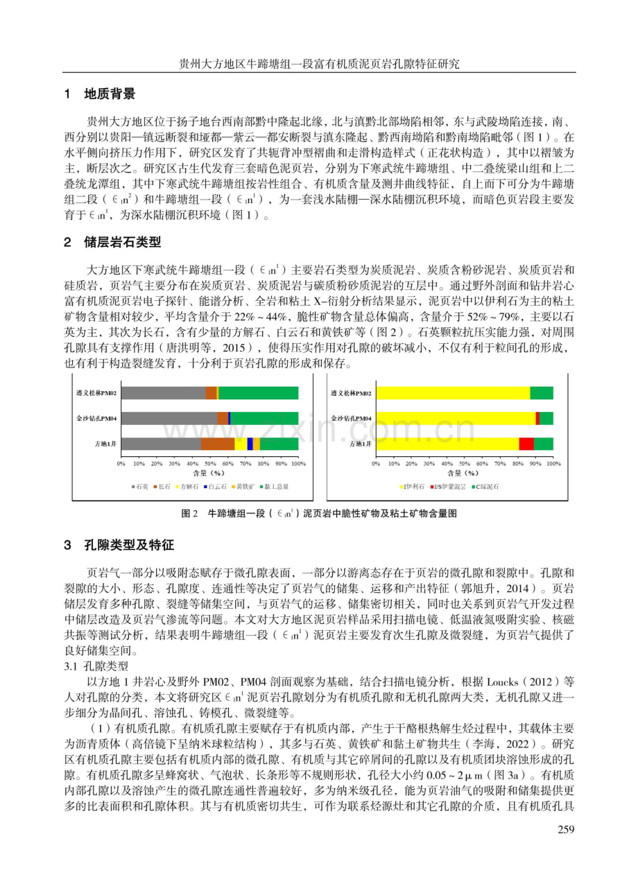 贵州大方地区牛蹄塘组一段富有机质泥页岩孔隙特征研究.pdf_第2页