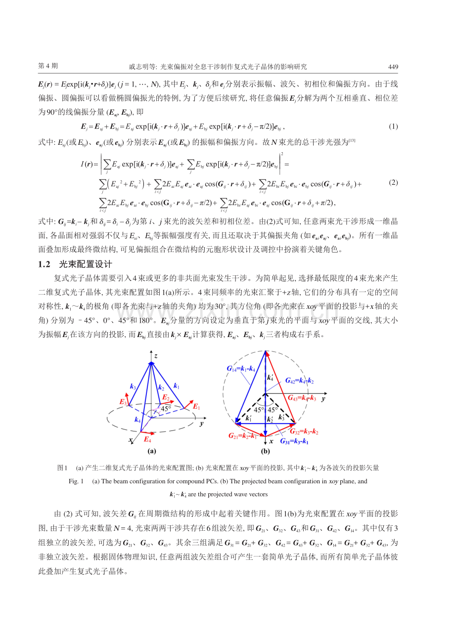 光束偏振对全息干涉制作复式光子晶体的影响研究.pdf_第3页