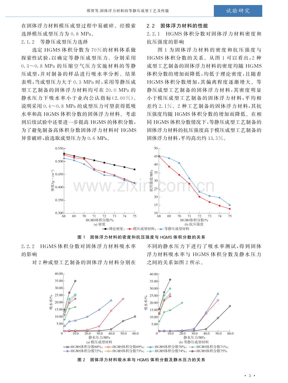 固体浮力材料的等静压成型工艺及性能.pdf_第3页