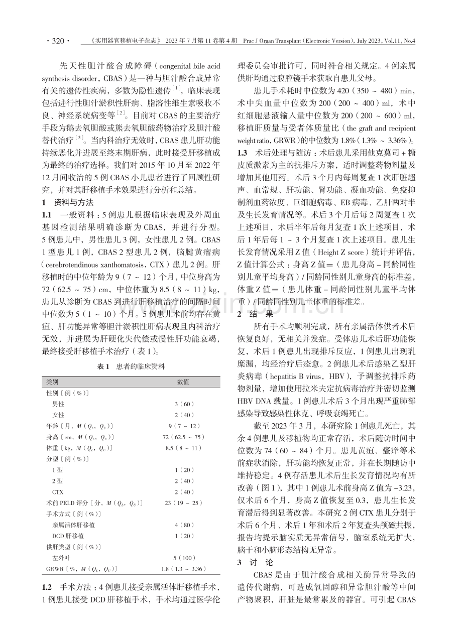 肝移植治疗先天性胆汁酸合成障碍的疗效分析.pdf_第2页