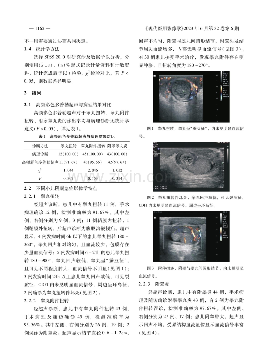 高频彩色多普勒超声在小儿阴囊急症中的鉴别诊断的价值分析.pdf_第2页