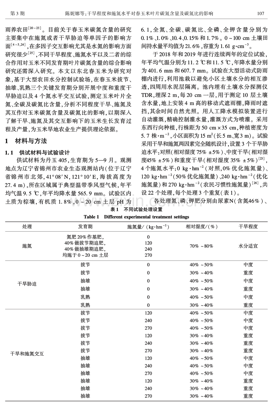 干旱程度和施氮水平对春玉米叶片碳氮含量及碳氮比的影响.pdf_第2页