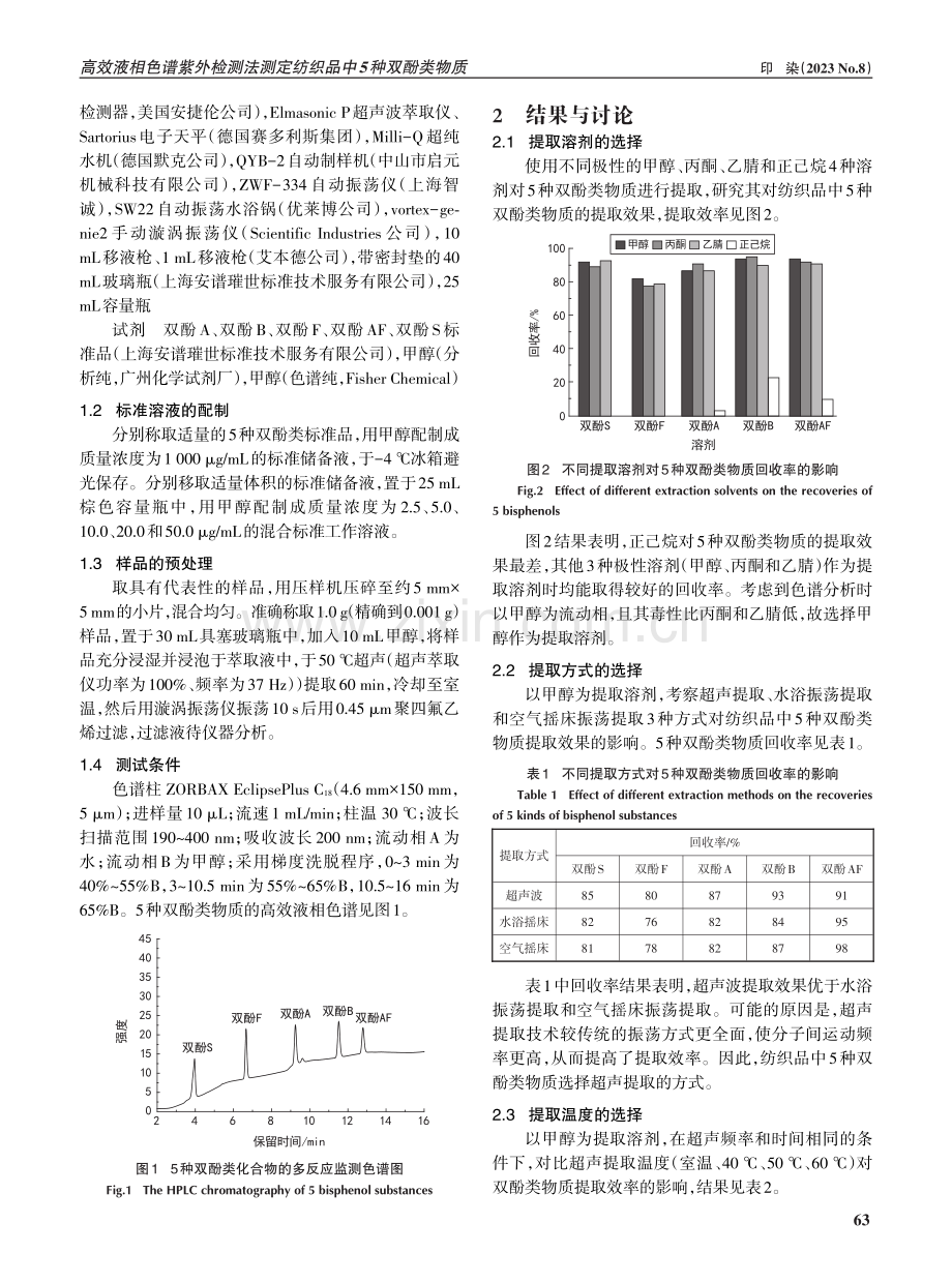 高效液相色谱紫外检测法测定纺织品中5种双酚类物质.pdf_第2页