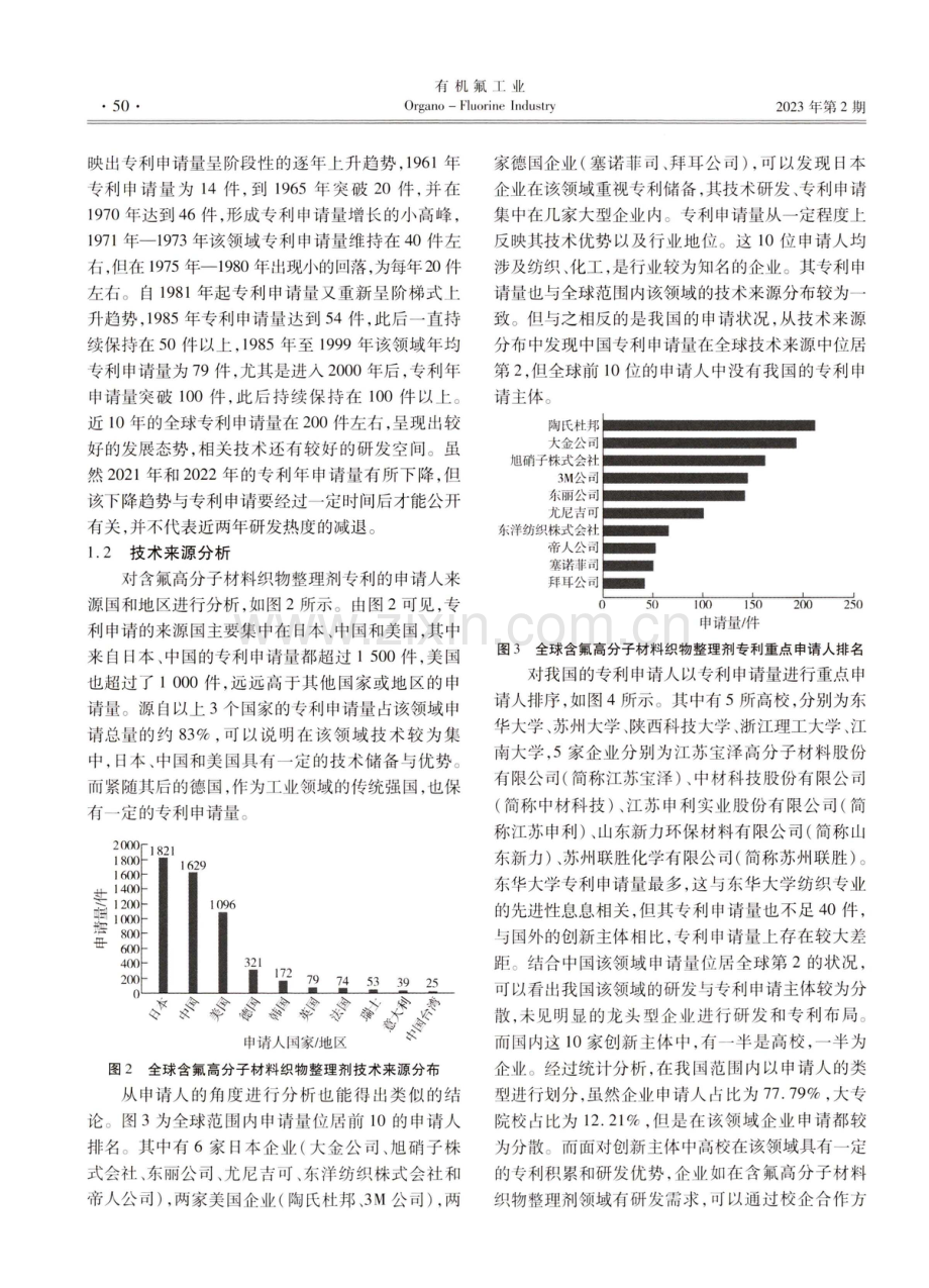 含氟高分子材料织物整理剂专利浅析.pdf_第2页