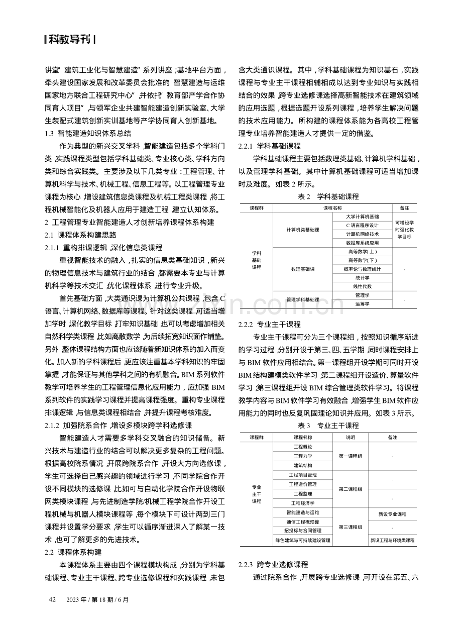 工程管理专业智能建造人才培养创新课程体系研究.pdf_第3页