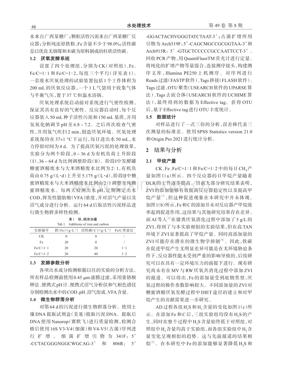 活性碳对甘蔗糖蜜酒精废水加铁厌氧消化的影响.pdf_第2页