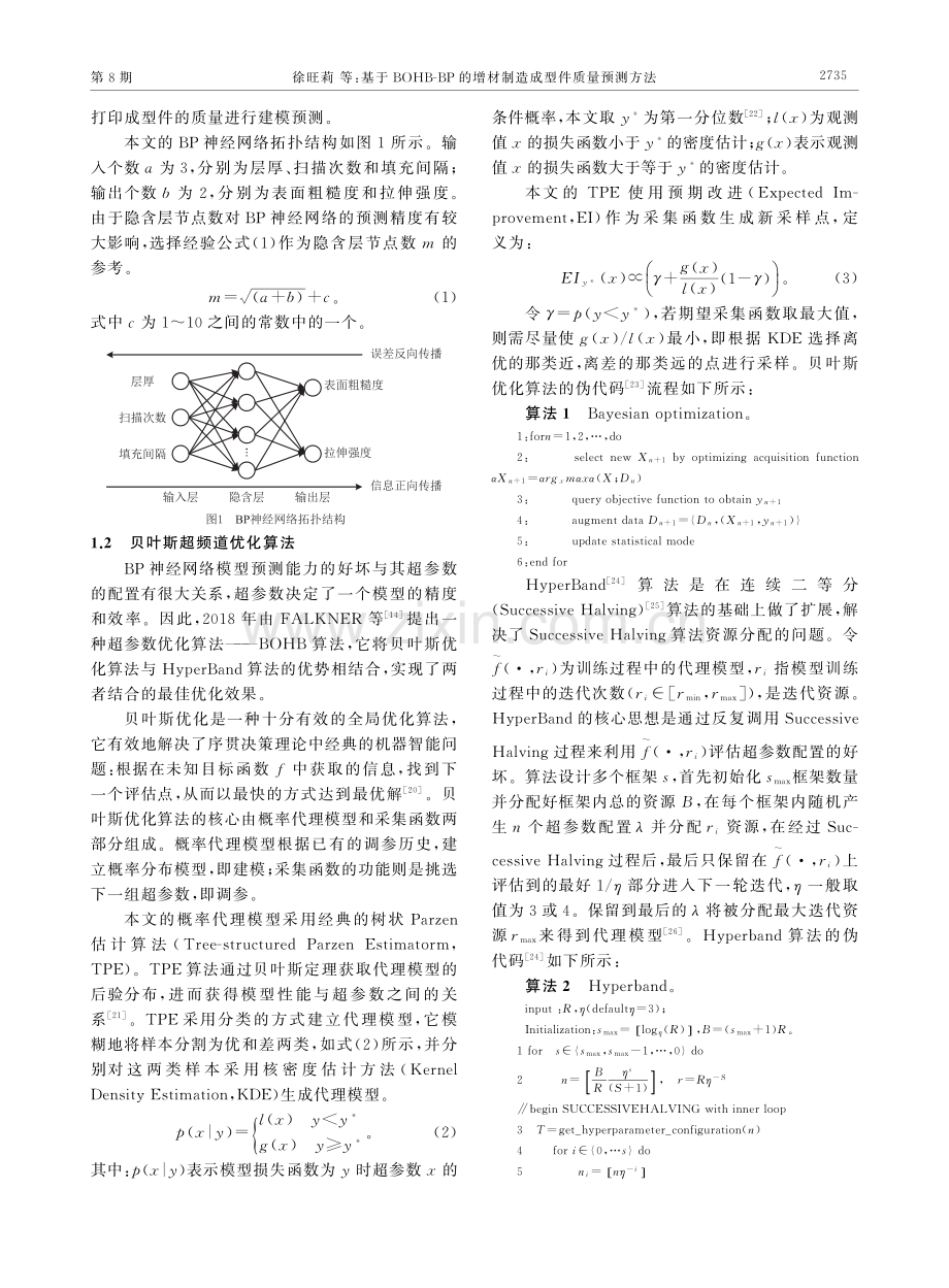 基于BOHB-BP的增材制造成型件质量预测方法 (1).pdf_第3页