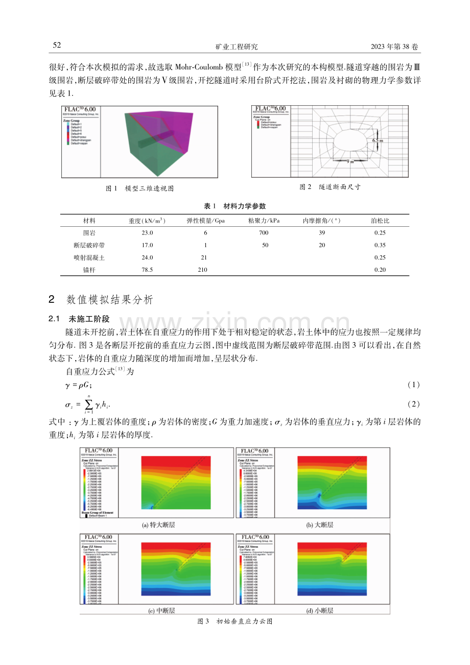 基于FLAC3D模拟不同落差断层下隧道围岩稳定性分析.pdf_第3页