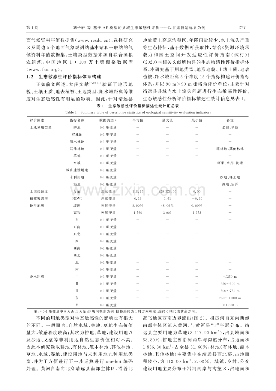 基于AE模型的县域生态敏感性评价——以甘肃省靖远县为例.pdf_第3页