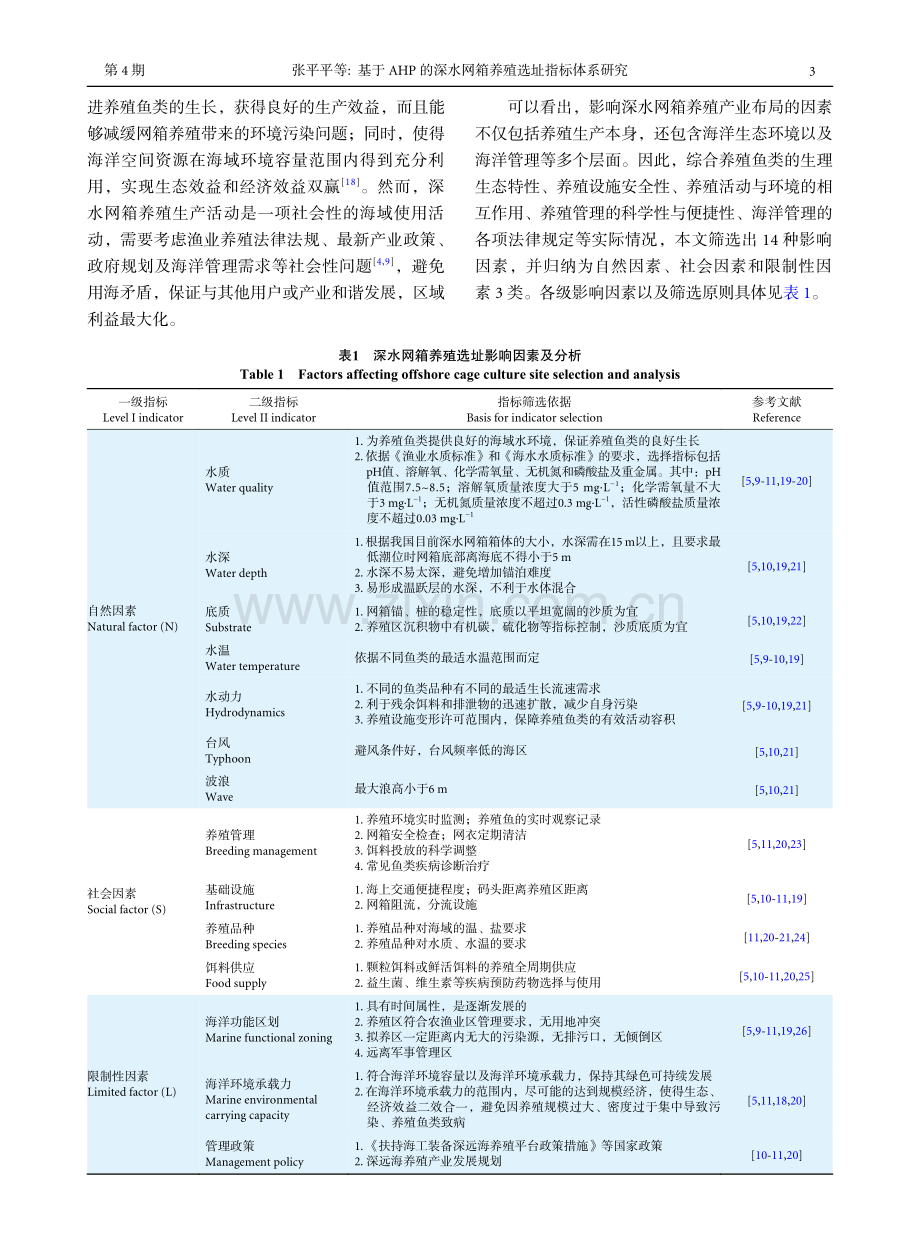 基于AHP的深水网箱养殖选址指标体系研究.pdf_第3页