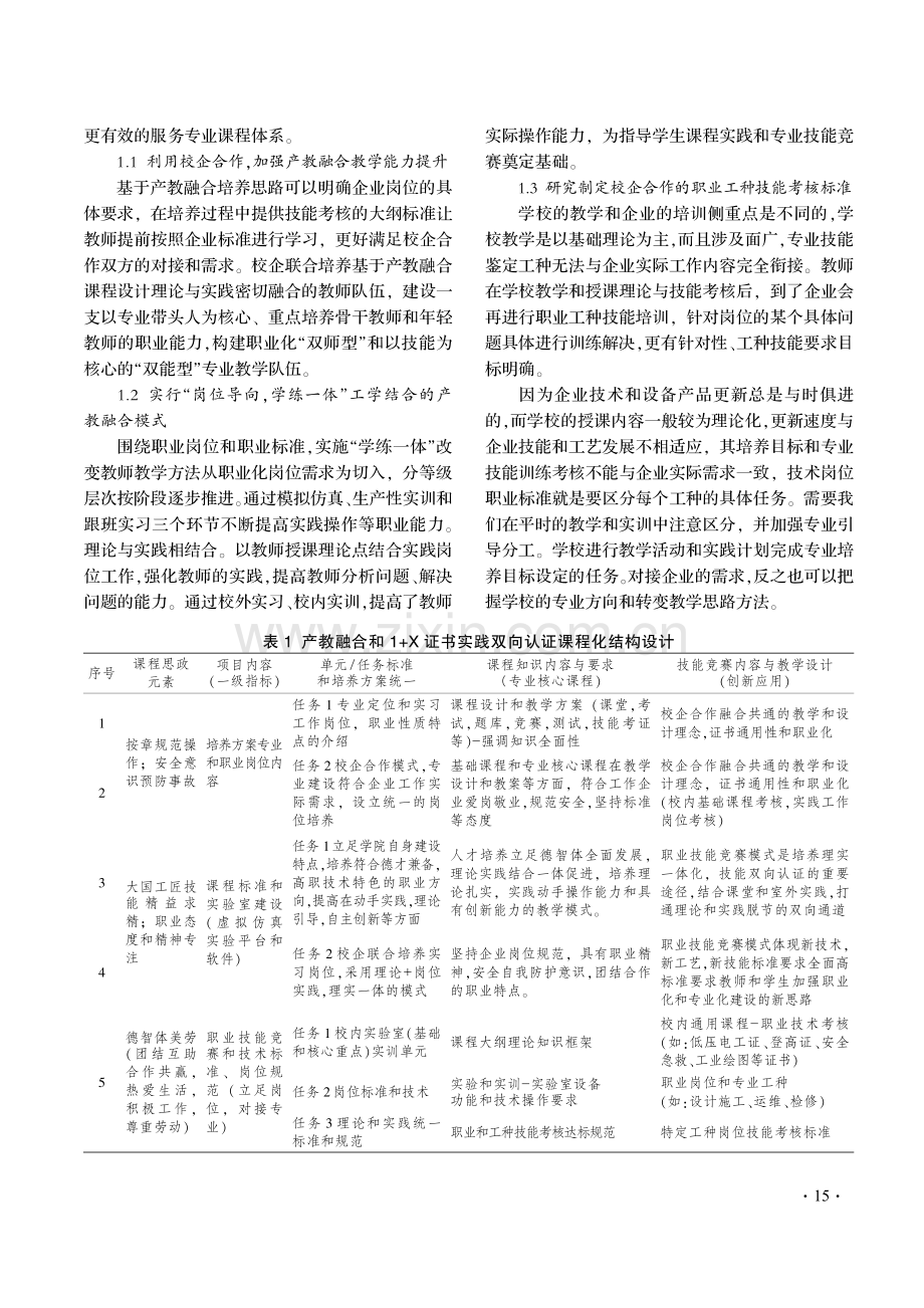 基于产教融合的创新课程和“1 X”证书考核应用研究.pdf_第2页