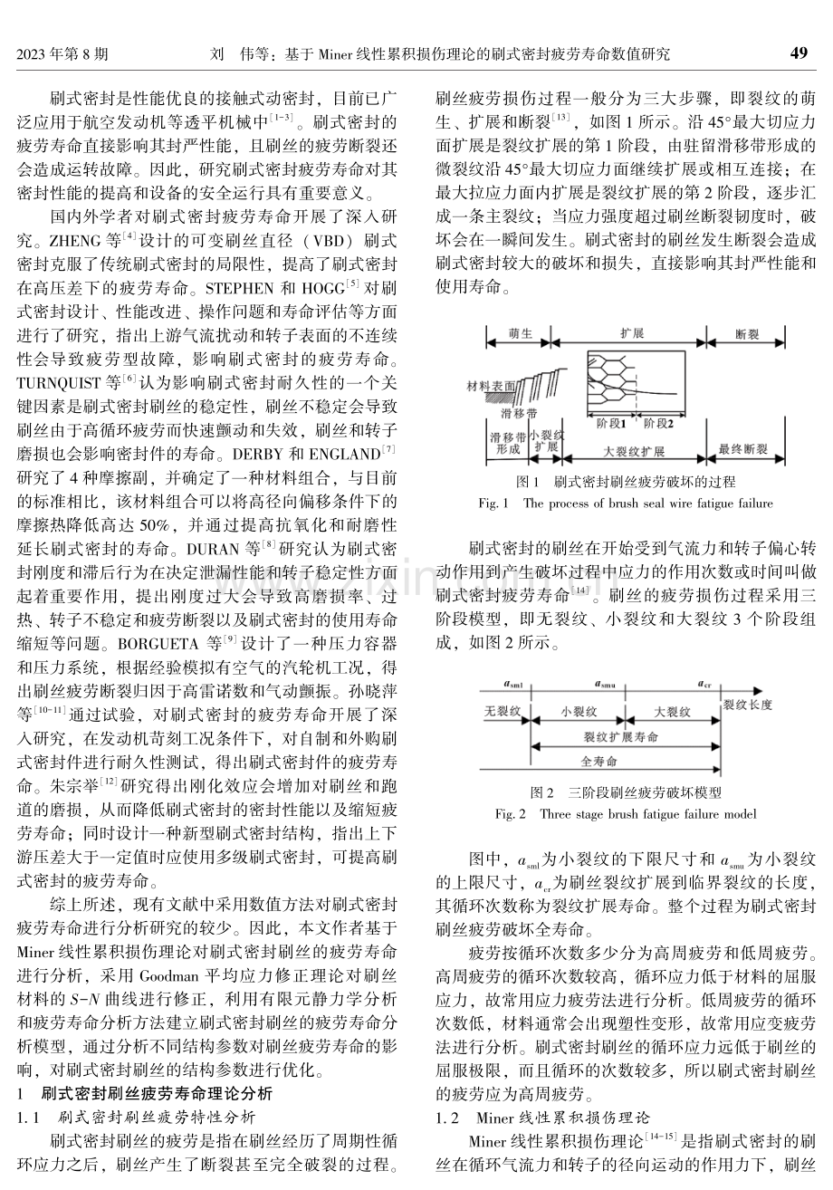 基于Miner线性累积损伤理论的刷式密封疲劳寿命数值研究.pdf_第2页