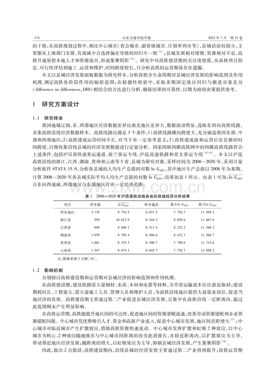 基于高铁全生命周期的县域经济发展——以沪昆高铁为例.pdf_第2页