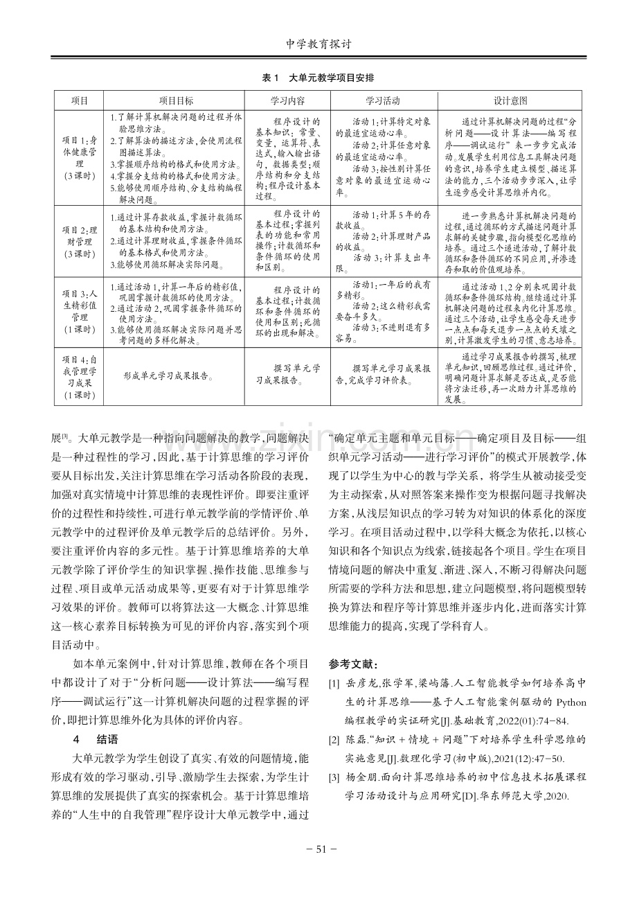 基于计算思维培养的程序设计大单元教学案例研究.pdf_第3页