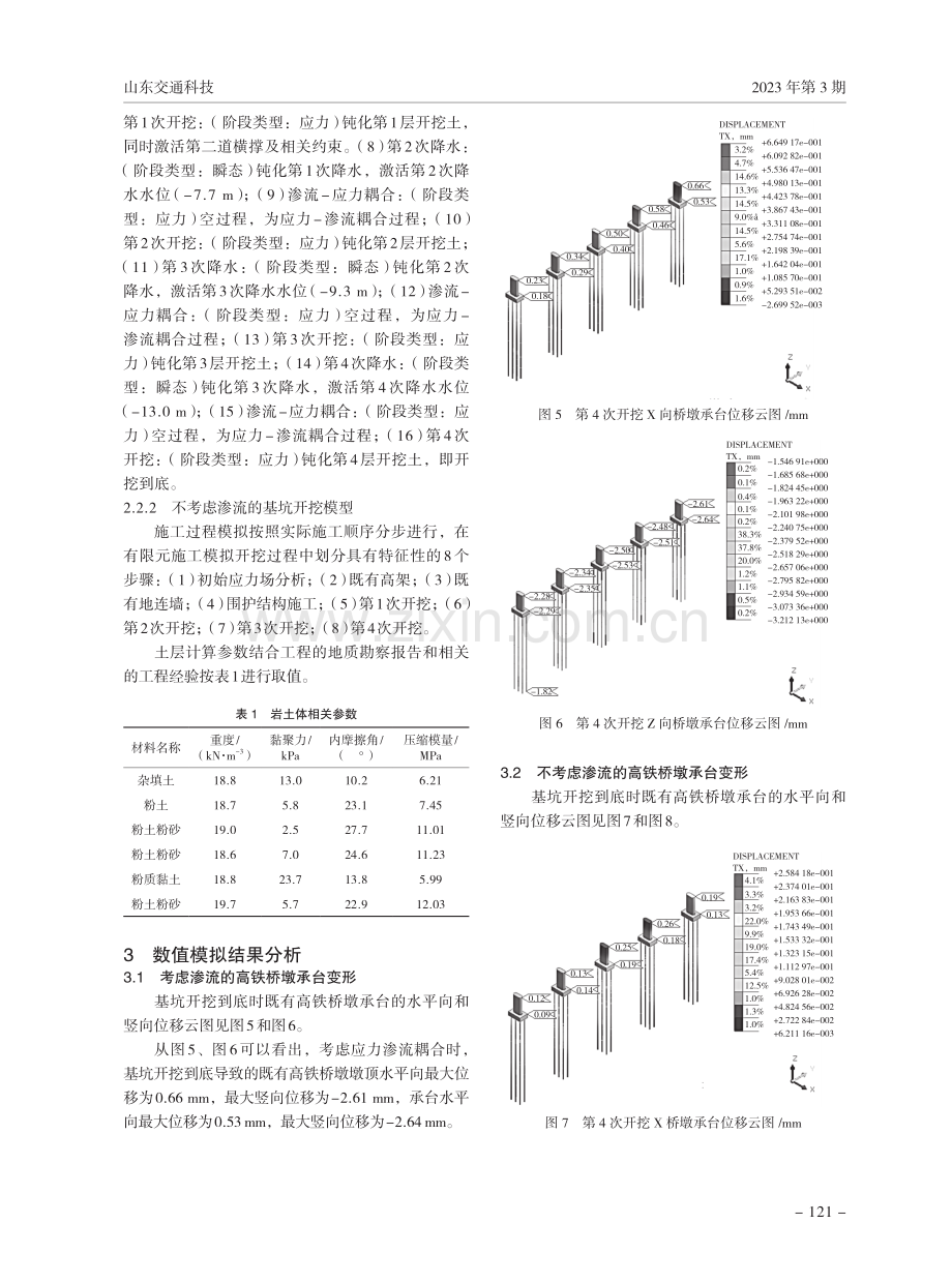 基于渗流-应力耦合分析的基坑开挖对既有桥墩位移的影响.pdf_第3页