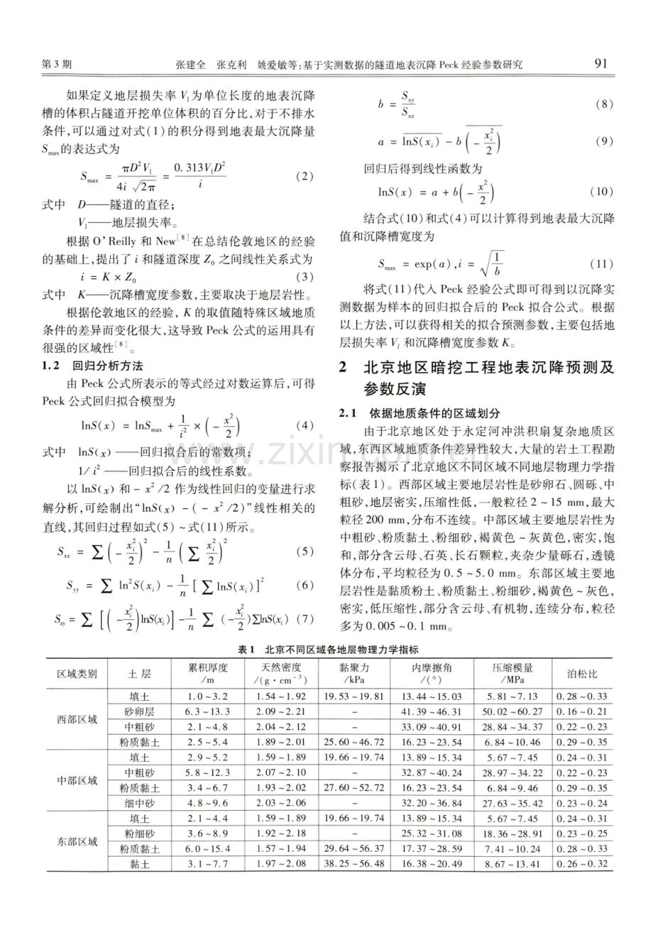 基于实测数据的隧道地表沉降Peck经验参数研究.pdf_第3页