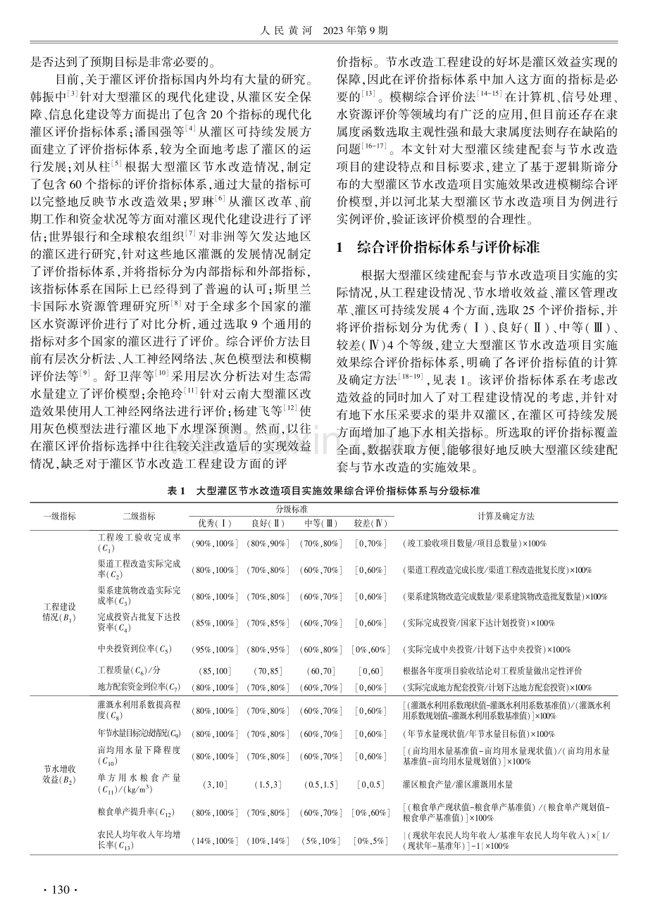 基于逻辑斯谛分布的大型灌区节水改造项目实施效果模糊综合评价.pdf_第2页