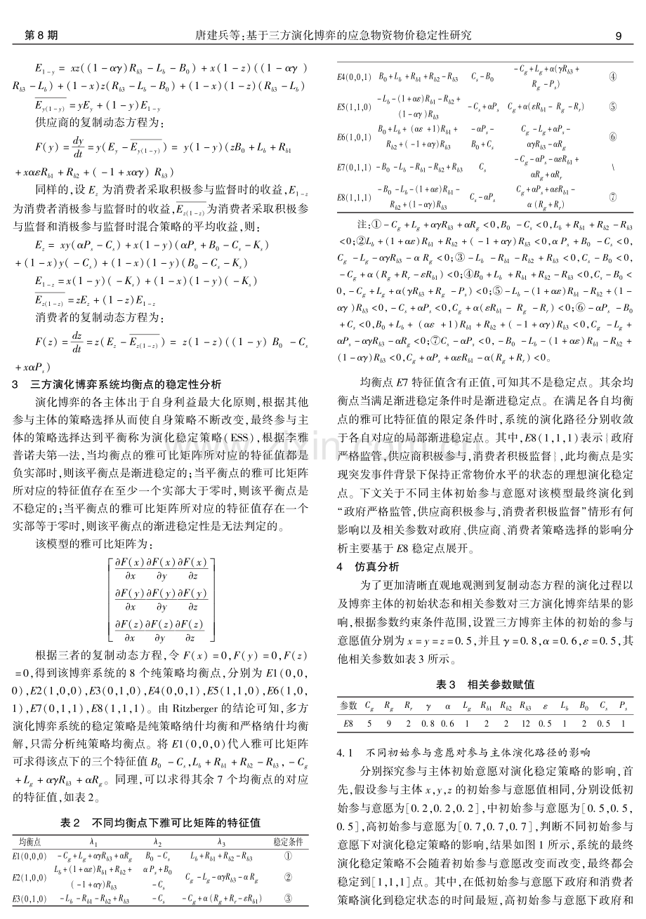 基于三方演化博弈的应急物资物价稳定性研究.pdf_第3页