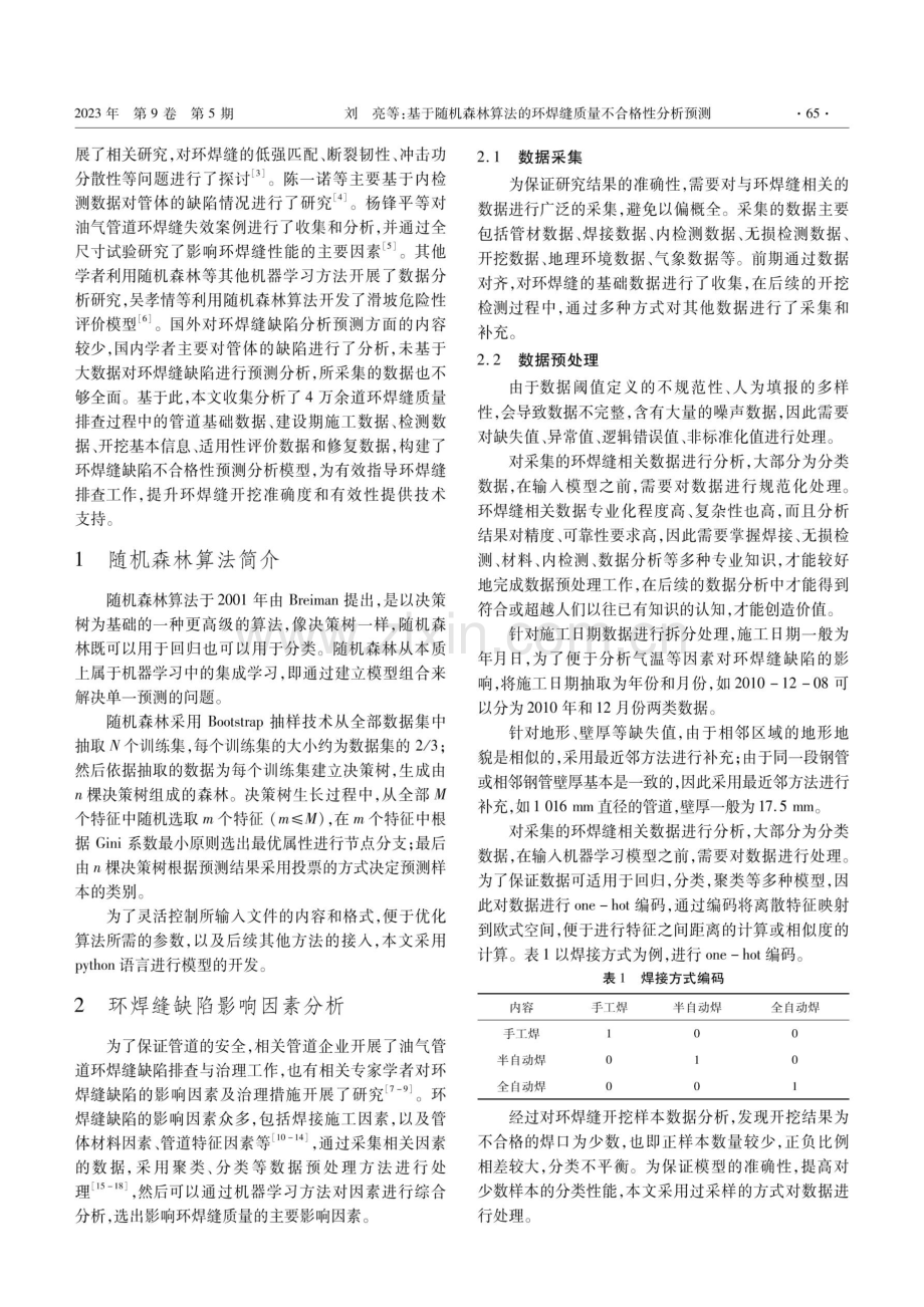 基于随机森林算法的环焊缝质量不合格性分析预测.pdf_第2页