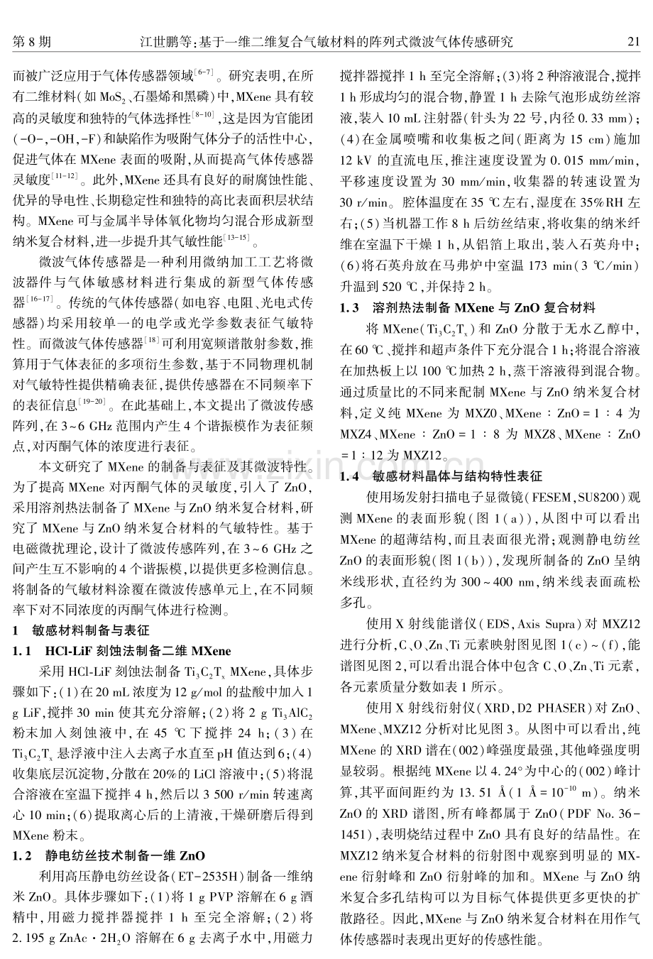 基于一维二维复合气敏材料的阵列式微波气体传感研究.pdf_第2页