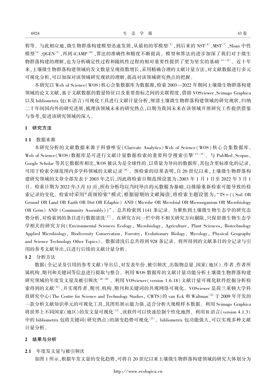 基于文献计量分析的土壤微生物群落构建研究态势.pdf_第2页