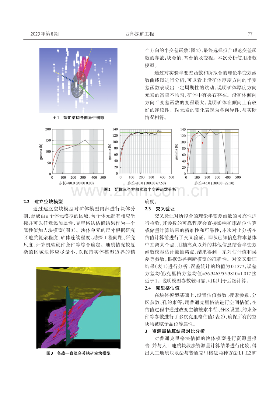 几何法与地质统计学法在矿产资源量估算中的对比分析.pdf_第2页