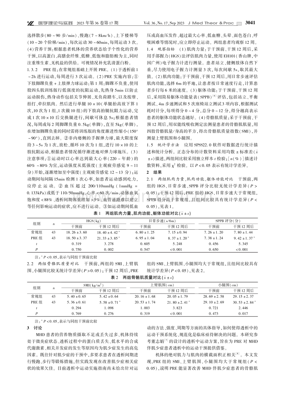 渐进性抗阻力运动应用于MHD合并肌少症患者的效果.pdf_第2页