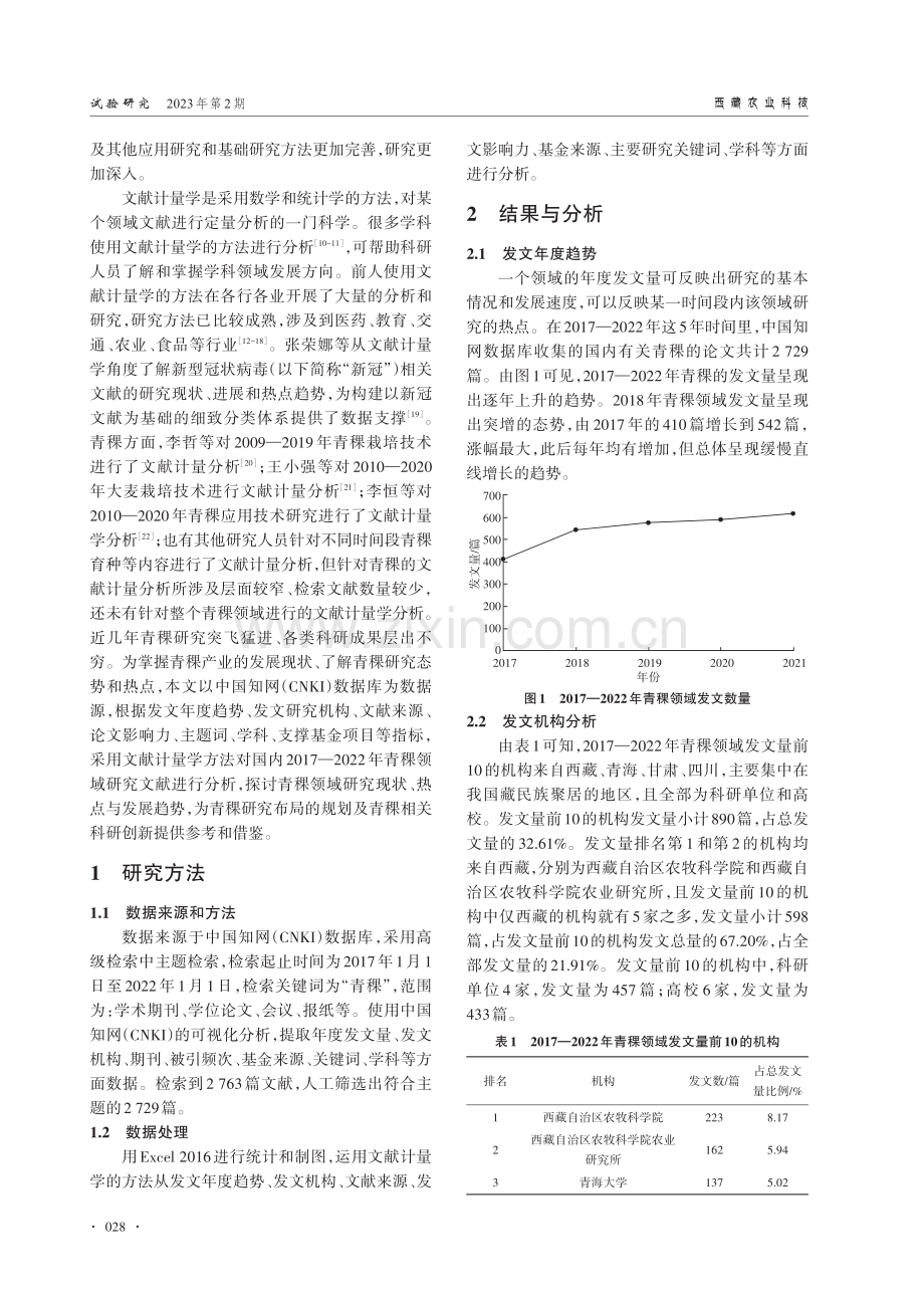 基于文献计量学的青稞研究态势分析.pdf_第2页