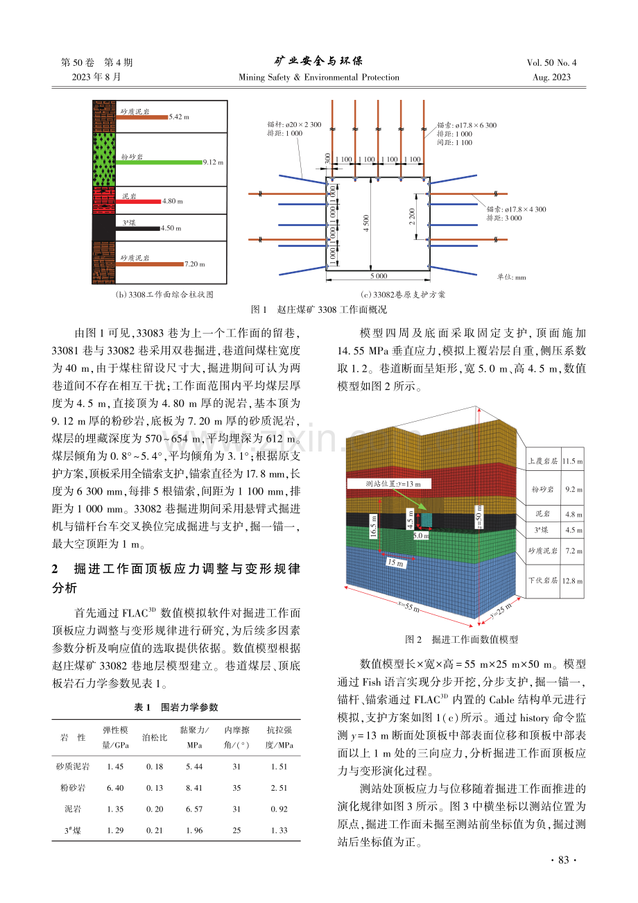 基于响应面法的煤巷掘进工作面顶板变形因素分析.pdf_第3页