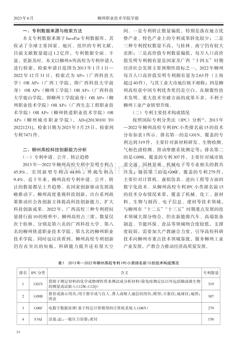 基于专利分析的产教融合型城市高校科技创新能力研究——以广西柳州高校为例.pdf_第2页