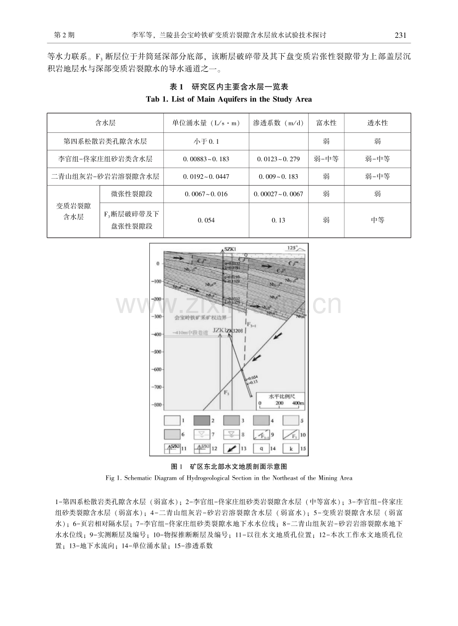 兰陵县会宝岭铁矿变质岩裂隙含水层放水试验技术探讨.pdf_第2页