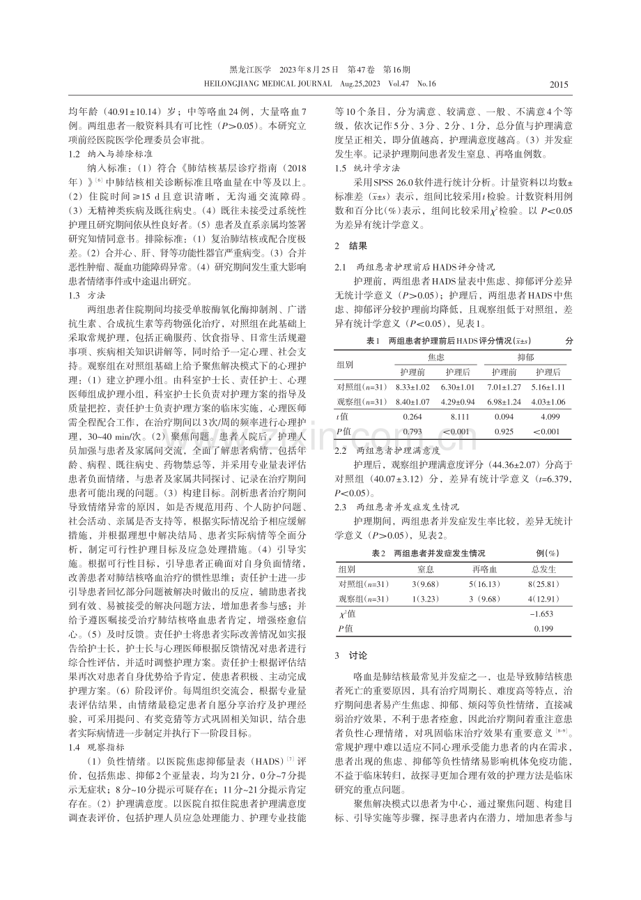 聚焦解决模式在肺结核咯血患者心理护理中的应用研究.pdf_第2页