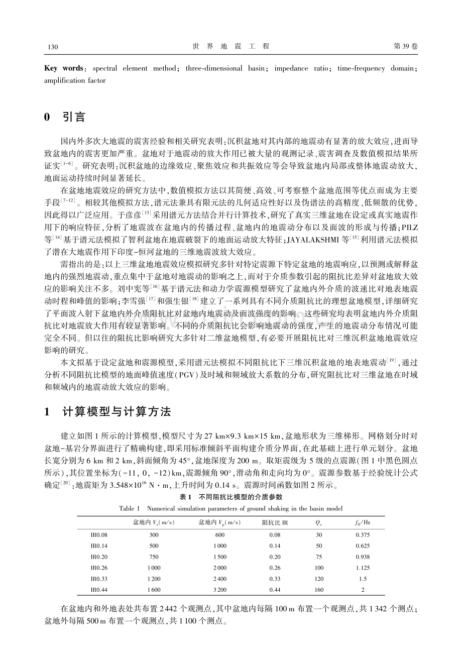 考虑阻抗比影响的三维沉积盆地地震动时-频放大特征.pdf_第2页