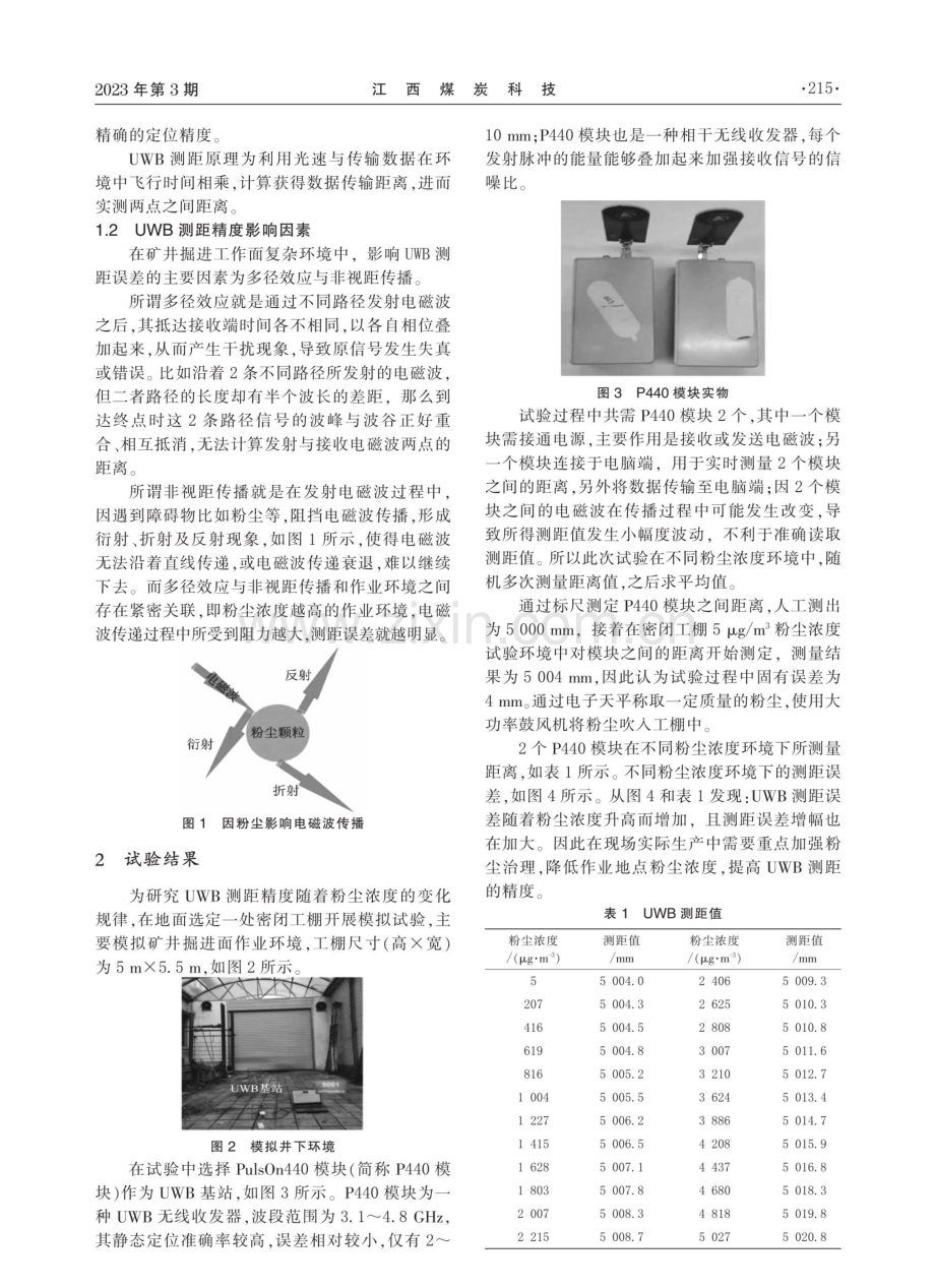 掘进面超带宽测距精度模拟试验研究.pdf_第2页