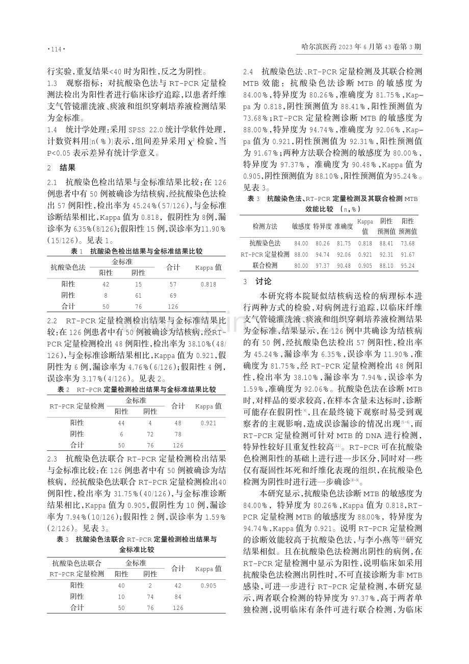 抗酸染色法与RT-PCR定量辅助诊断结核分枝杆菌感染的价值对比.pdf_第2页