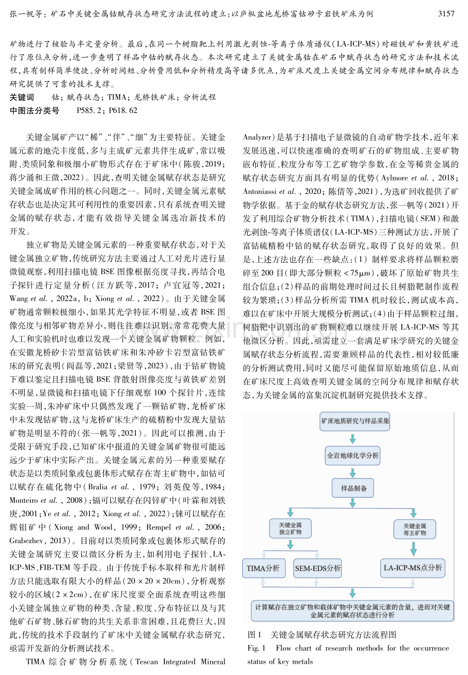 矿石中关键金属钴赋存状态研究方法流程的建立：以庐枞盆地龙桥富钴矽卡岩铁矿床为例.pdf_第2页