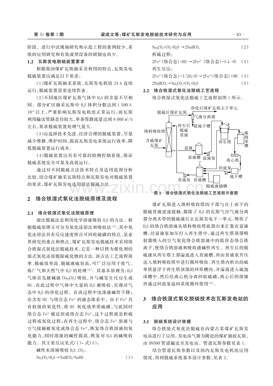 煤矿瓦斯发电脱硫技术研究与应用.pdf_第2页