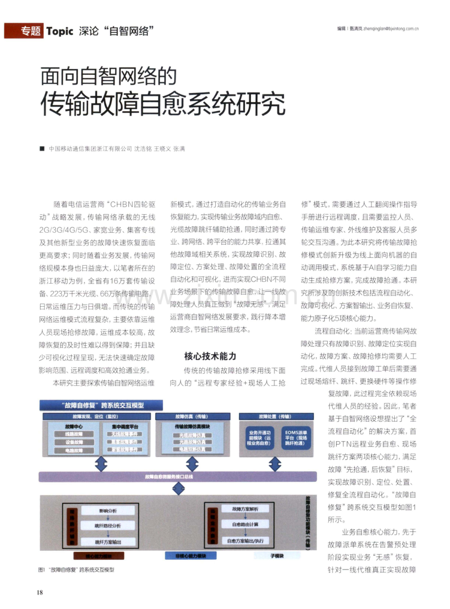 面向自智网络的传输故障自愈系统研究.pdf_第1页