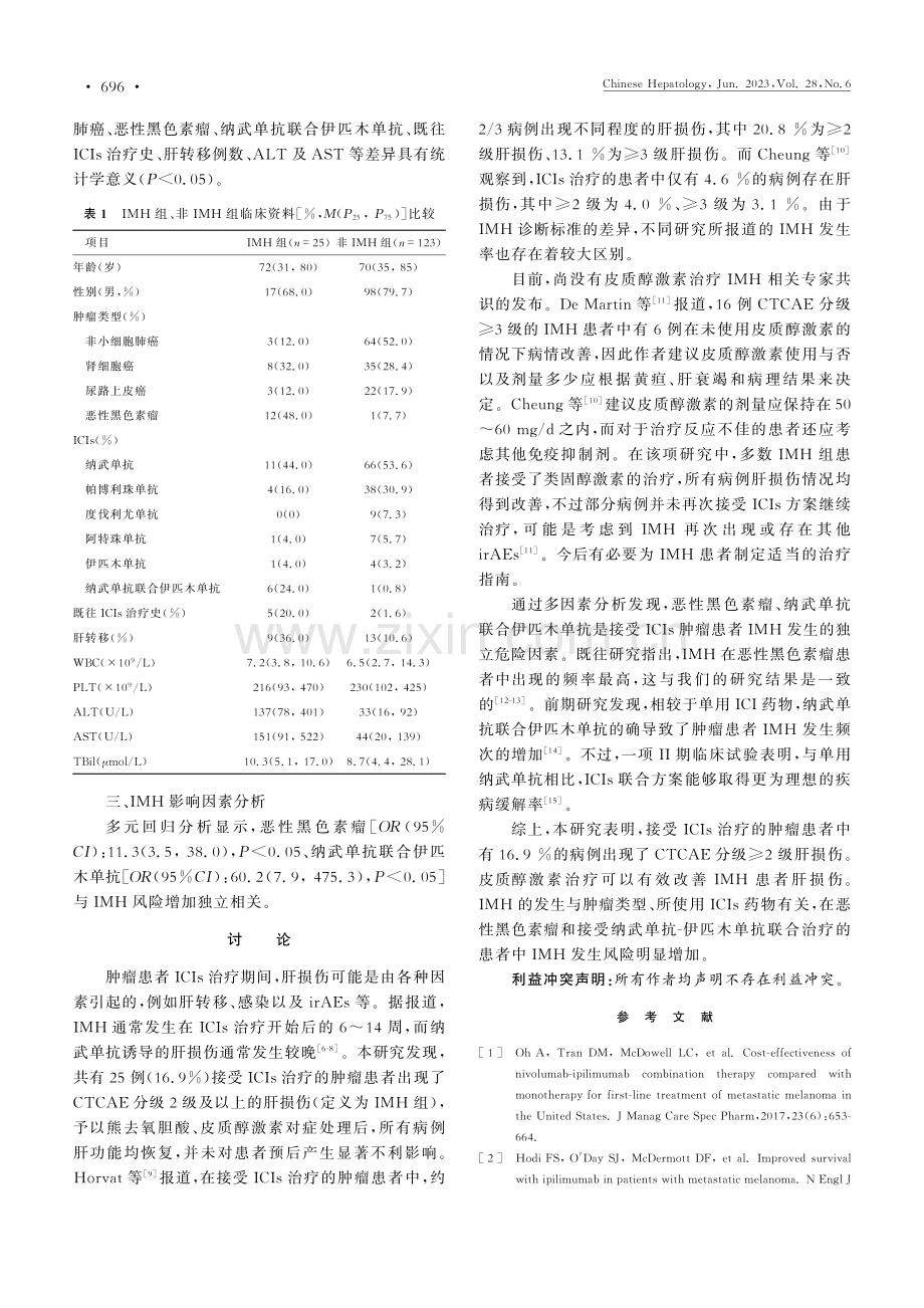 免疫检查点抑制剂诱发肿瘤患者免疫介导性肝损伤的临床分析.pdf_第3页