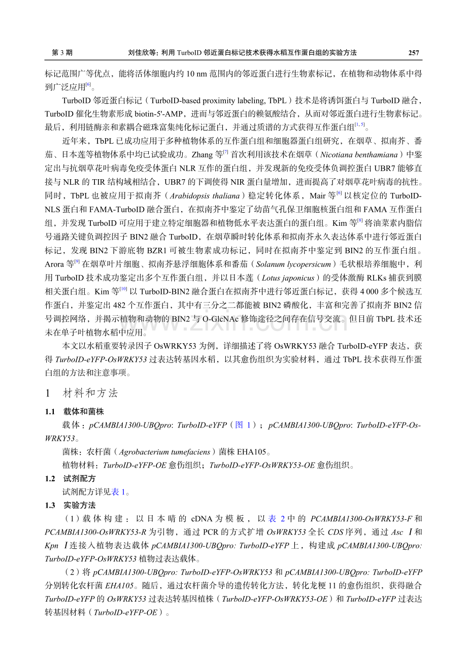 利用TurboID邻近蛋白标记技术获得水稻互作蛋白组的实验方法.pdf_第2页