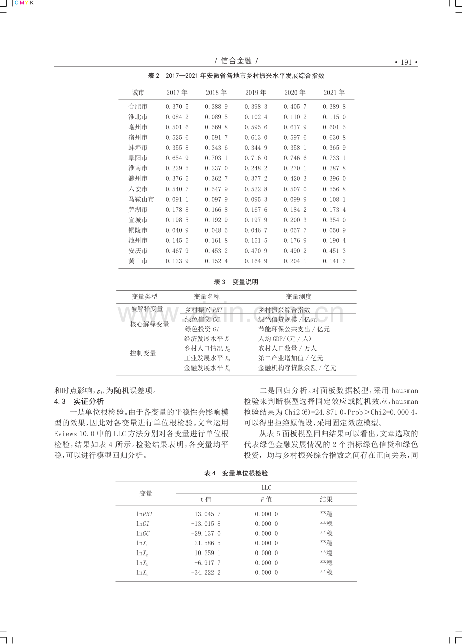 绿色金融对乡村振兴影响效应研究——以安徽省为例.pdf_第3页