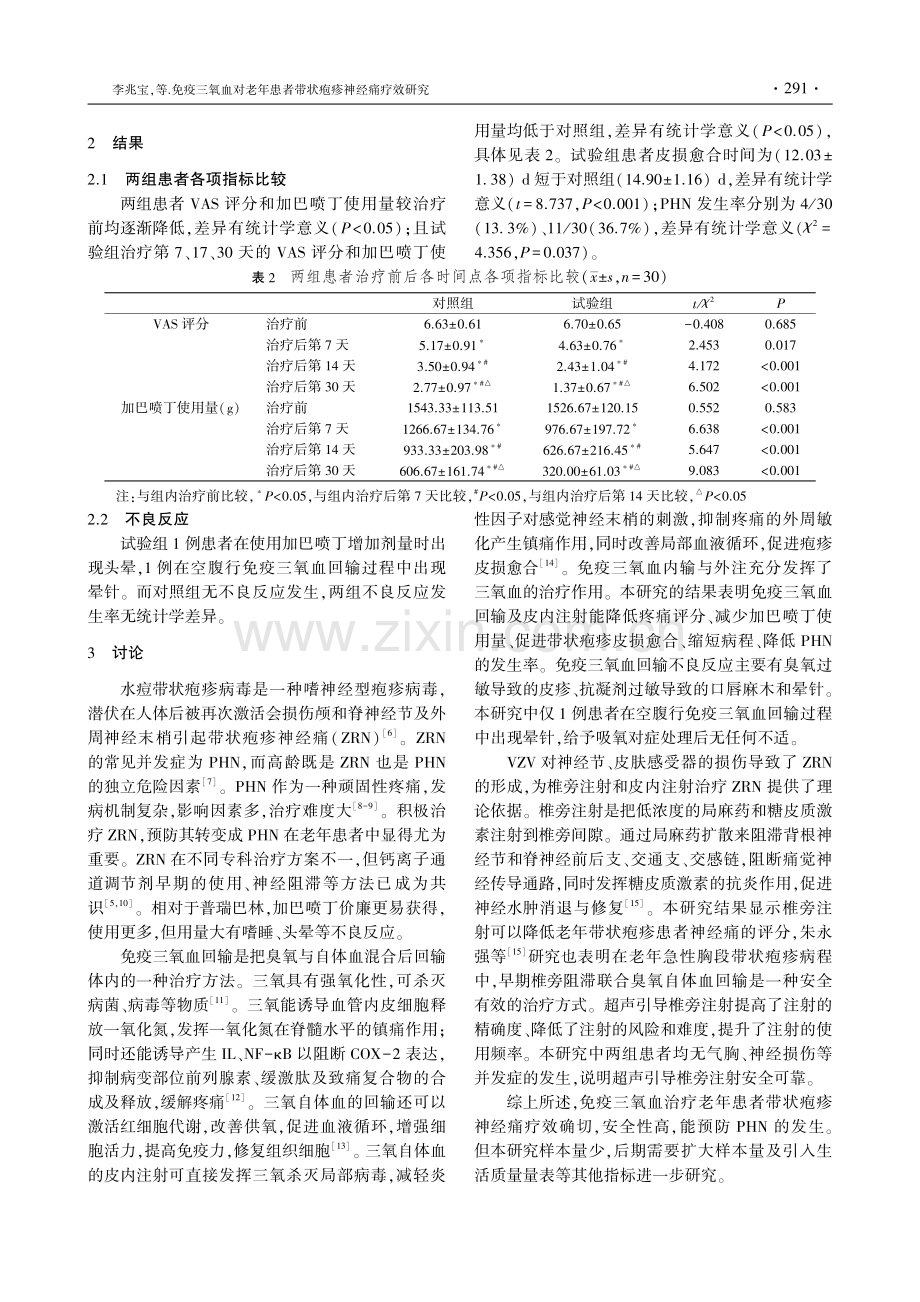 免疫三氧血对老年患者带状疱疹神经痛疗效研究.pdf_第3页