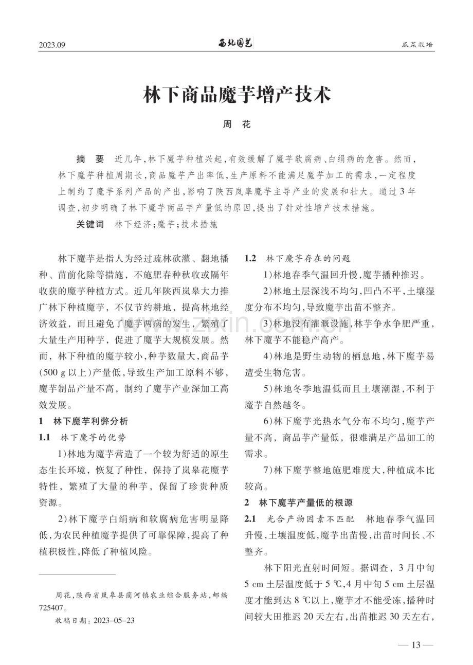 林下商品魔芋增产技术.pdf_第1页