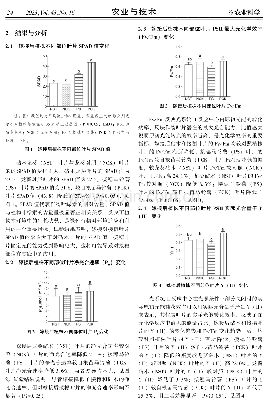 龙葵砧木嫁接马铃薯对嫁接植株光合作用和叶绿素荧光特性影响.pdf_第3页