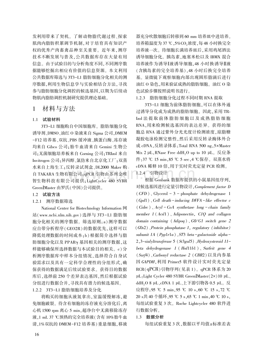 利用生物信息分析筛选脂代谢相关候选基因.pdf_第2页