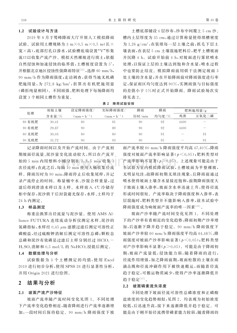 模拟降雨条件下肥料类型对坡面磷素流失的影响.pdf_第3页