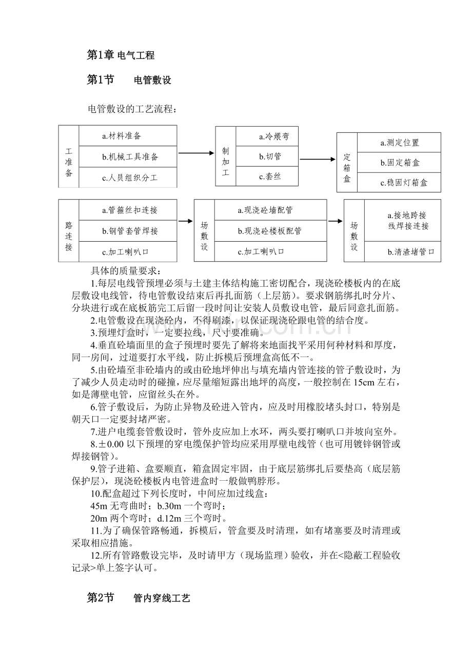 水电安装施工工艺流程.doc_第1页